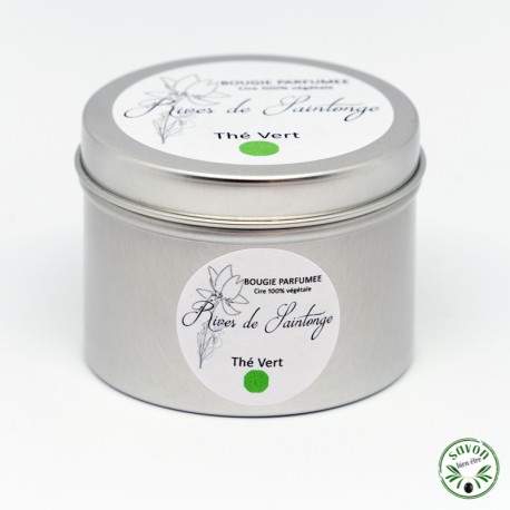 100% natural green tea scented candle