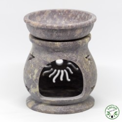 Perfume burner diffuser of aromas in soapstone natural stone.