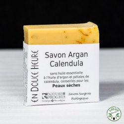 Argan Calendula soap certified organic by Nature & Progrès - 100g