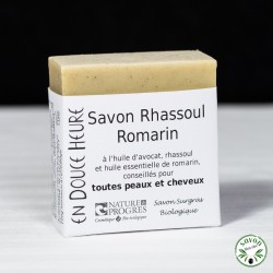 Orgânico certificado Rhassoul Romarin sabonete pela Natureza & Progress - 100g