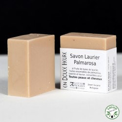 Lorbeer-Palmarosa-Seife aus kontrolliert biologischem Anbau von Nature & Progrès – 100 g