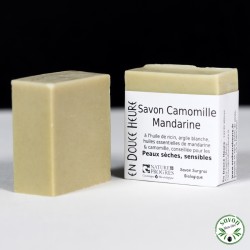 Kamillen-Mandarinenseife aus kontrolliert biologischem Anbau von Nature & Progrès – 100 g
