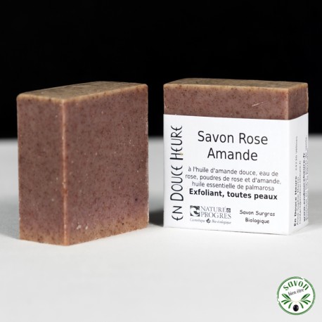 Soap Rose Amande certificado orgánico Naturaleza y progreso - 100g