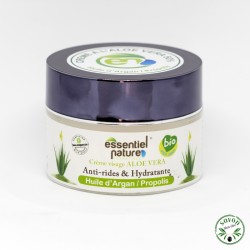 Crema facial hidratante orgánica con aloe vera, aceite de argán y propóleo