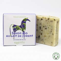 Soap 40% fresh and organic mare's milk - Lavender & Sage - Oily skin