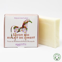 Soap 40% fresh and organic mare's milk - Prickly pear & Rosehip - Mature skin