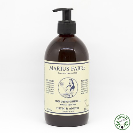 Flüssige Seife aus Marseille - Thym und Aneth - Marius Fabre - 500 ml