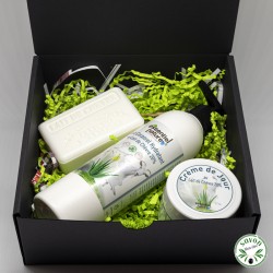 Caixa de presente de leite de cabra orgânico e aloe vera orgânico
