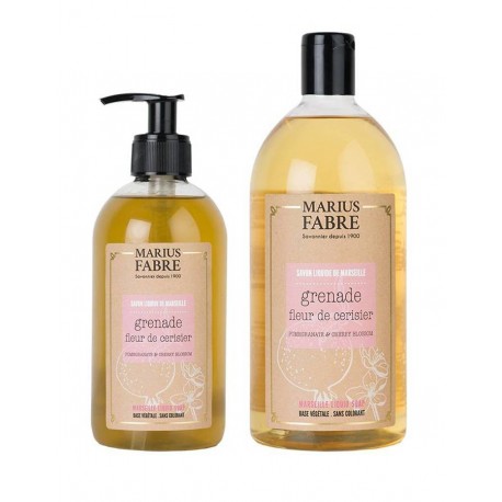 Liquid soap pack of Marseille - grenade and cherry blossom - Marius Fabre