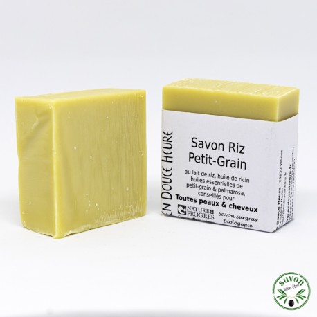 Savon Riz Petit-Grain certifié bio Nature & Progrès - 100g