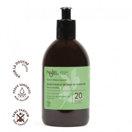 Organic Certified Liquid Aleppo Soap - Najel - 500 ml