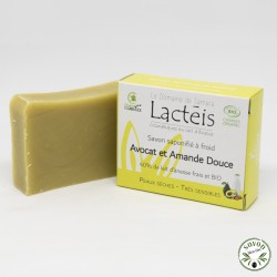 Soap 40% fresh and organic donkey milk - Avocado and Sweet Almond