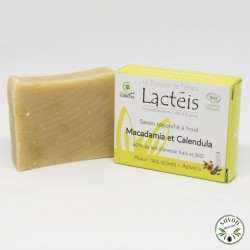 Soap 40% fresh and organic donkey milk - Macadamia and calendula petals - 90 gr