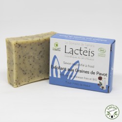 Soap 40% fresh and organic donkey milk - Exfoliate with poppy seeds