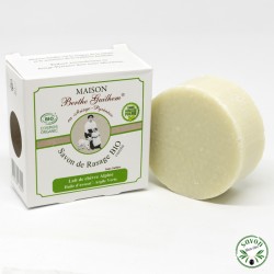 Savon de  rasage au lait de chèvre bio - Avocat - Argile verte